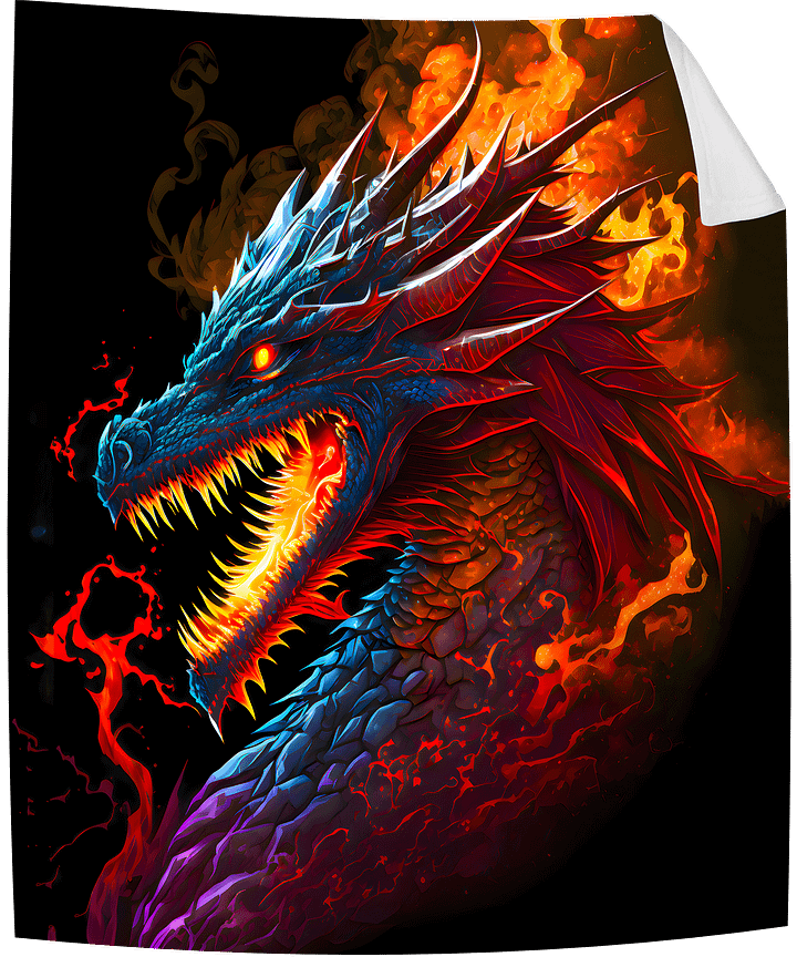 Fiery Dragon Head for Dragon Lovers Kids Boys Girls Dragon Gift Throw Blanket product image (1)