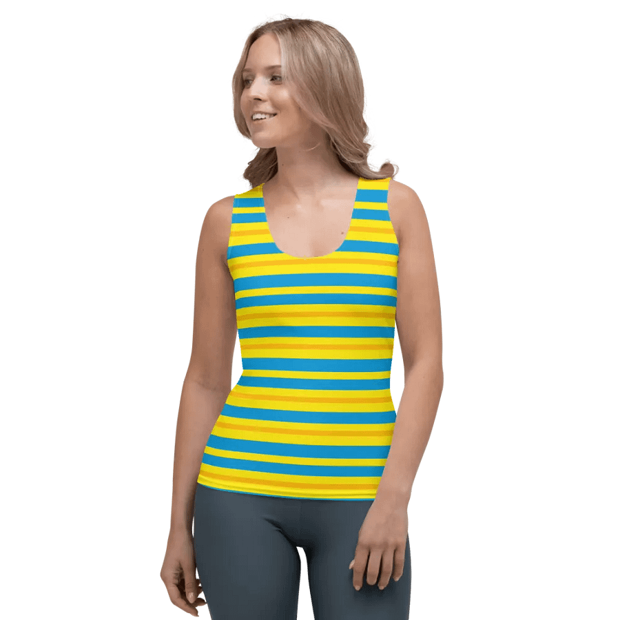 Cobalt Topaz Gold Striped Women's Tank Top product image (1)