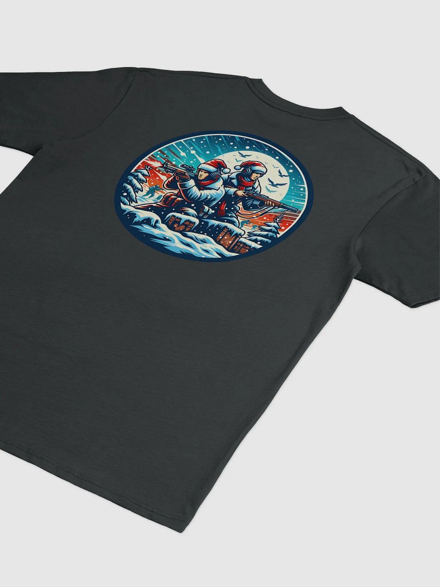 FPS Gamer T-Shirt – Holiday-Themed Action on a Snowy Battlefield product image (34)