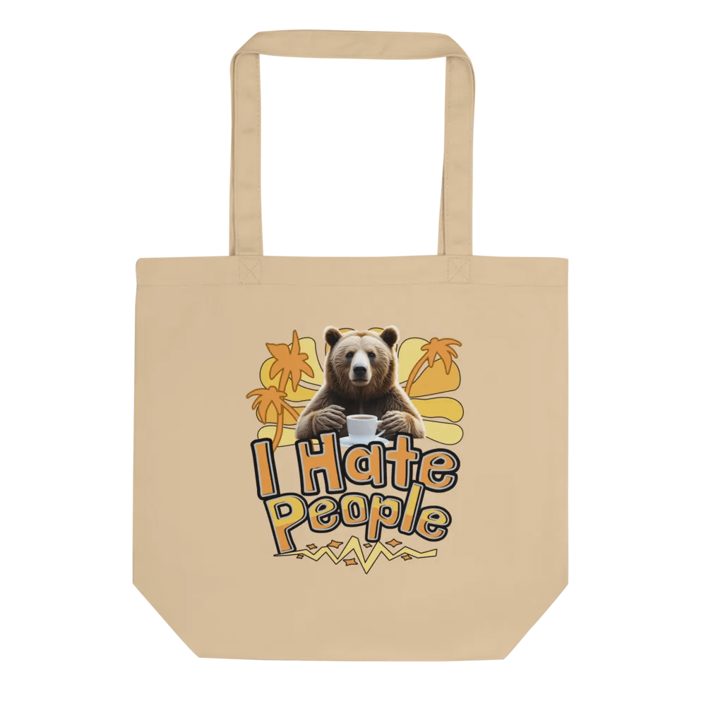 I Hate People Bear Playful Eco Tote Bag product image (1)