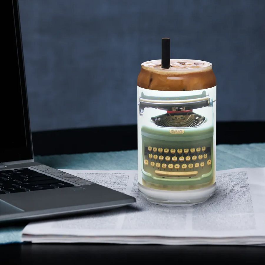 Mint Blue Typewriter-Inspired Glass product image (3)