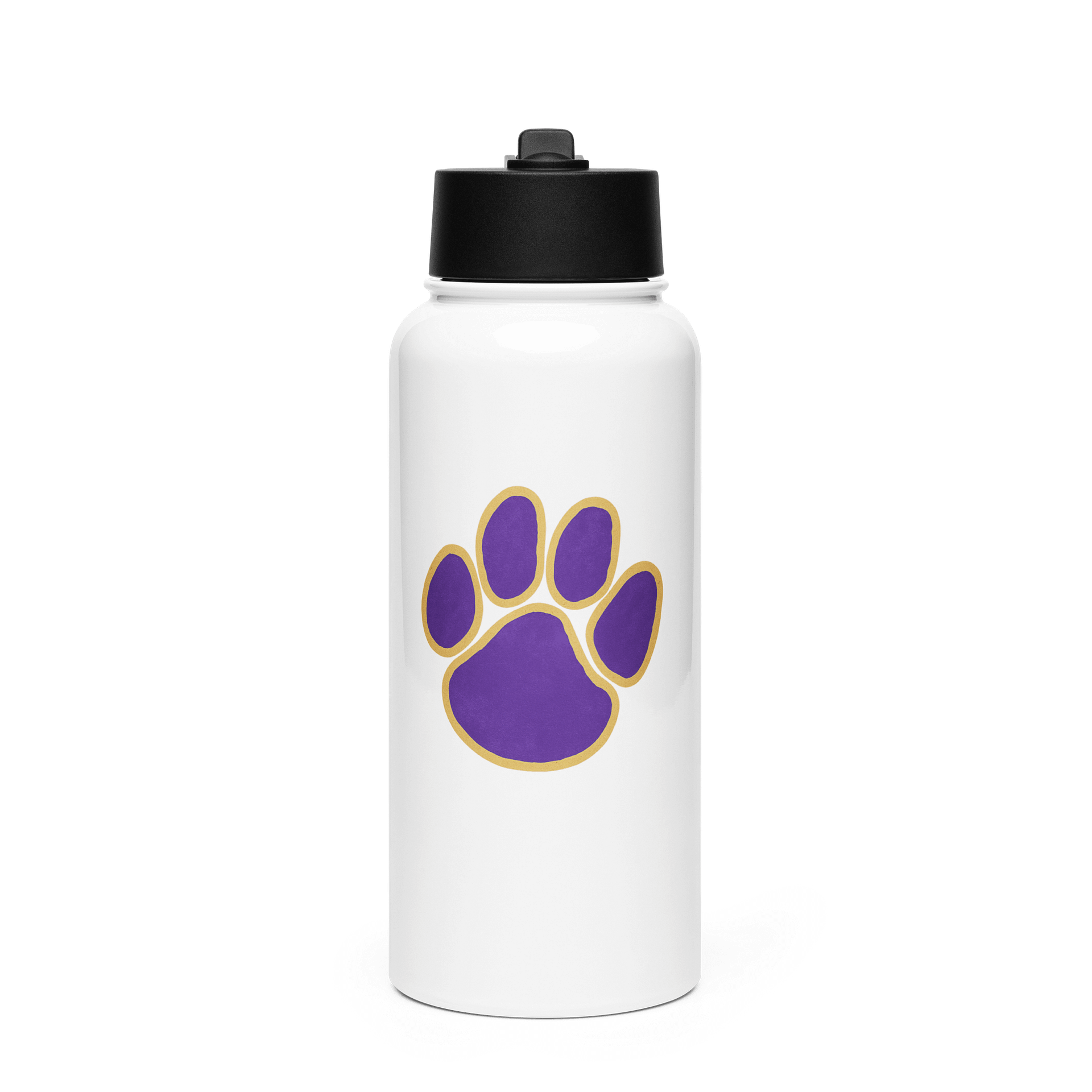 GOLD/PURPLE TIGER PAW WATER BOTTLE product image (1)