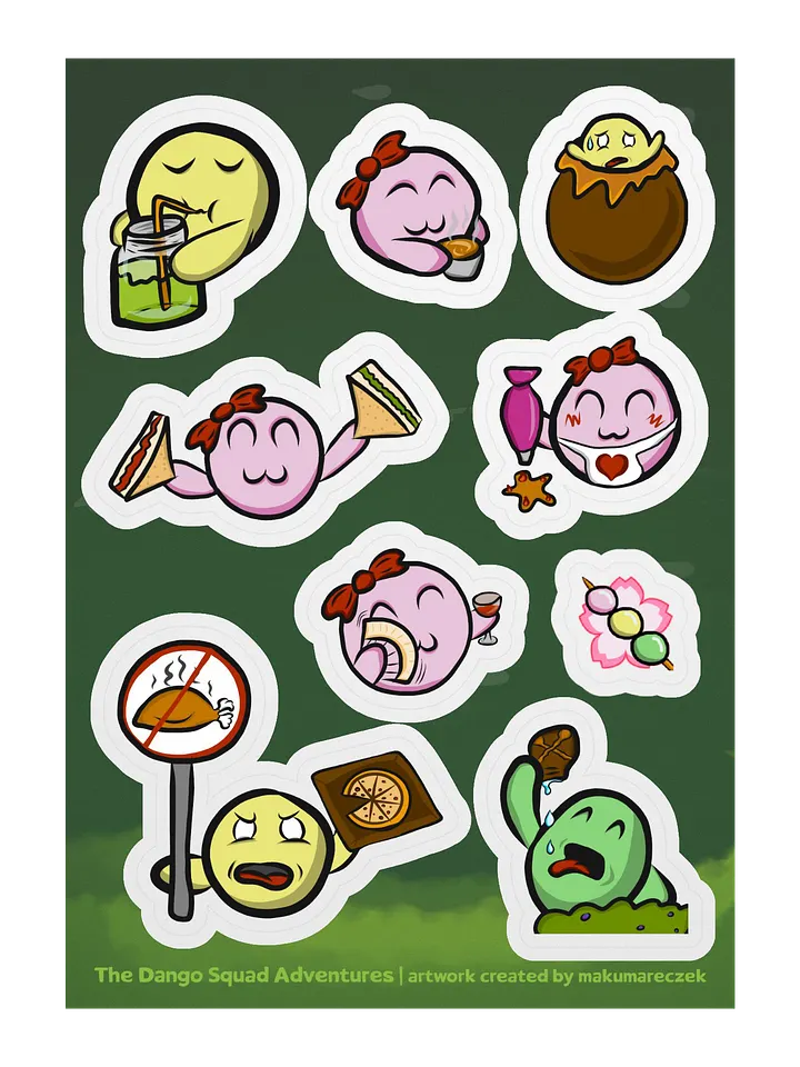 Dango Food & Snacks Set - Kiss Cut Sticker Sheet product image (1)