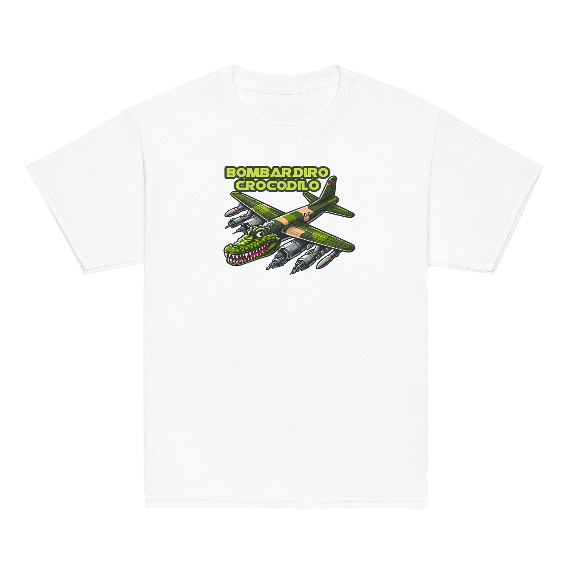 Cartoon Bombardiro Crocodilo Plane – Youth Tee product image (2)