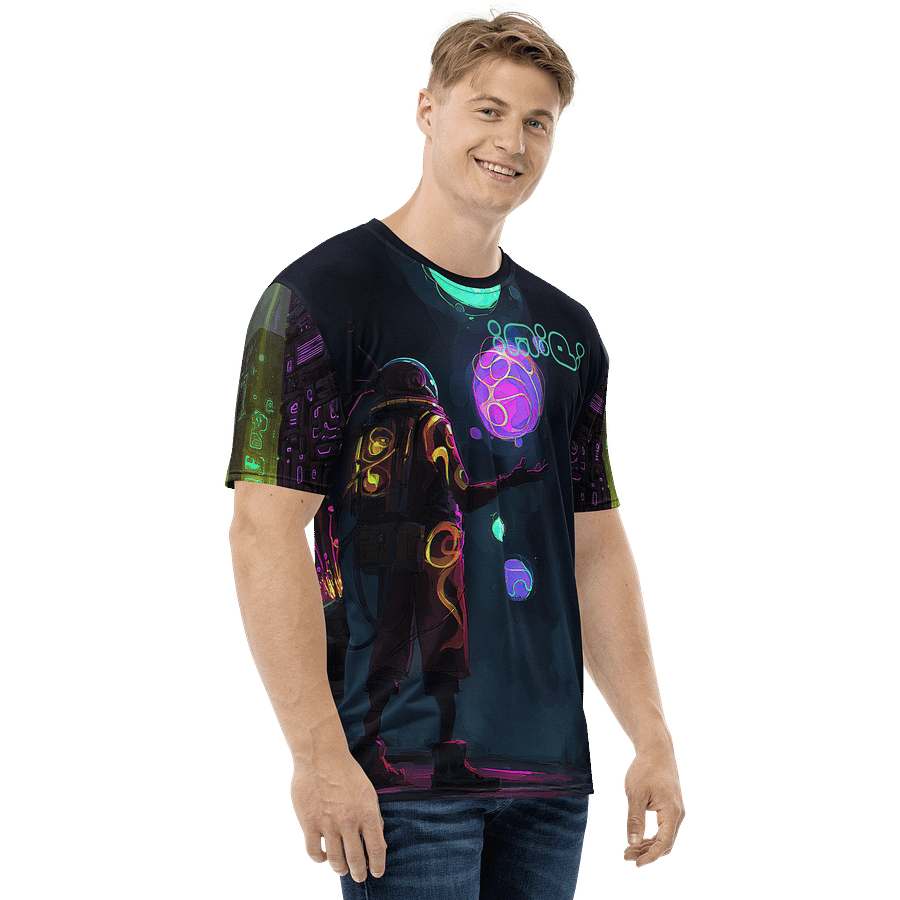 Neon Oracle – Futuristic Cyberpunk Glow T-Shirt product image (3)