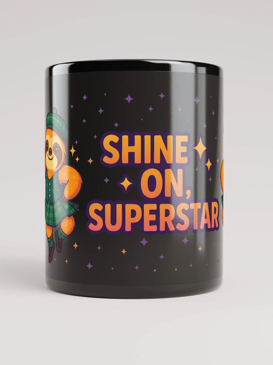 Shine On, Superstar – Highland Dancing Sloth Mug | Cute Black Coffee Cup for Dancers & Sloth Lovers product image (5)