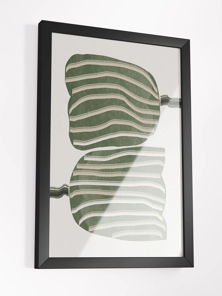 Striped Foliage Art Print | Modern Botanical Duo for Sophisticated Décor product image (2)