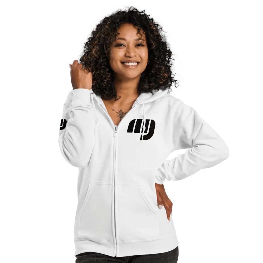MJ'S UNI-S3X ZIP H00DI3 WHIT3 product image (1)