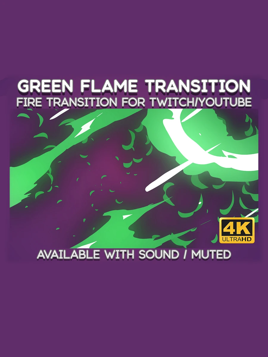 Green Fire Video Transition - Cartoon Fire Transition for Twitch Stream and YouTube Video product image (3)