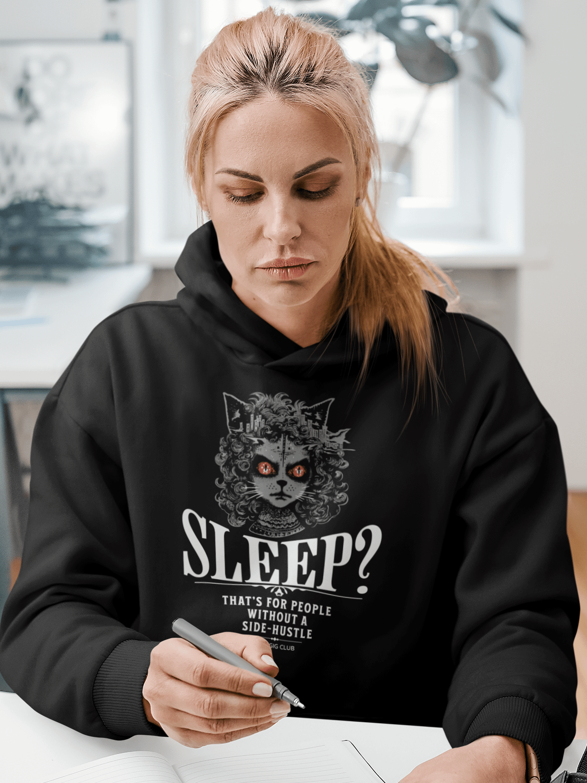 Sleepless Hustle: No Sleep, Just Side-Gigs Premium Unisex Hoodie product image (1)