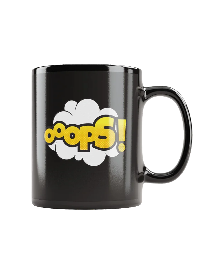 Oops! Playful Black Coffee Mug product image (1)