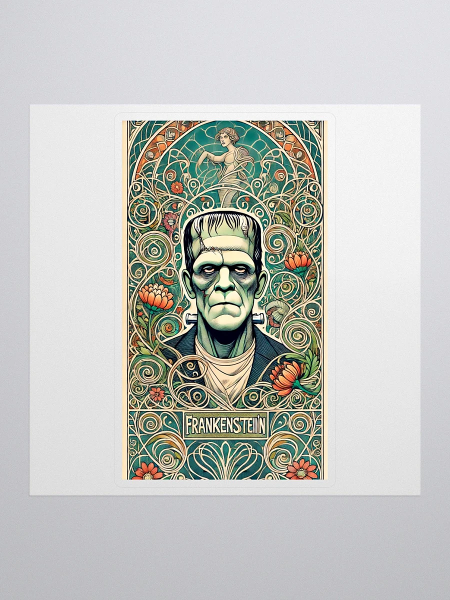 Art Nouveau Frankenstein's Monster Vinyl Sticker – Gothic Horror Art product image (1)