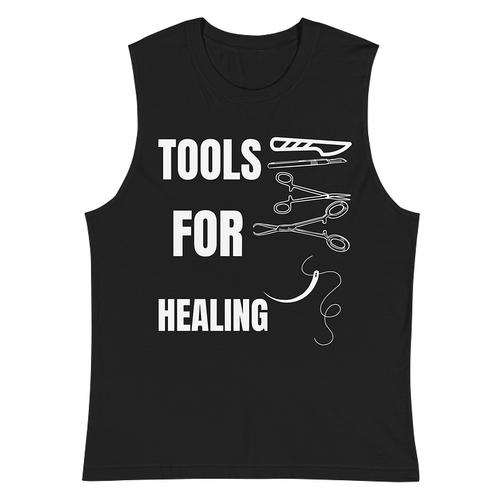 scalpel, suture needle, and forceps muscle tank product image (2)