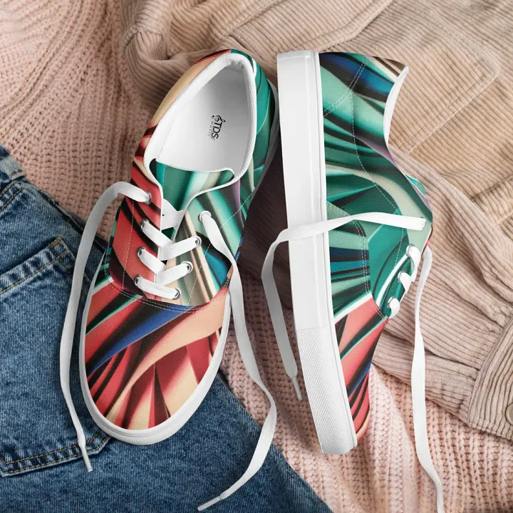 TDS Music Ripple Effect Women's Lace-Up Canvas Shoes product image (2)