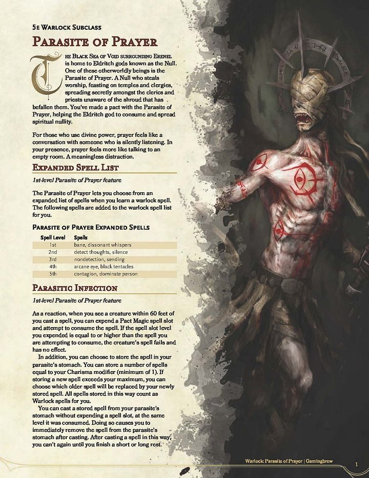 Parasite of Prayer | 5E Warlock Subclass product image (2)