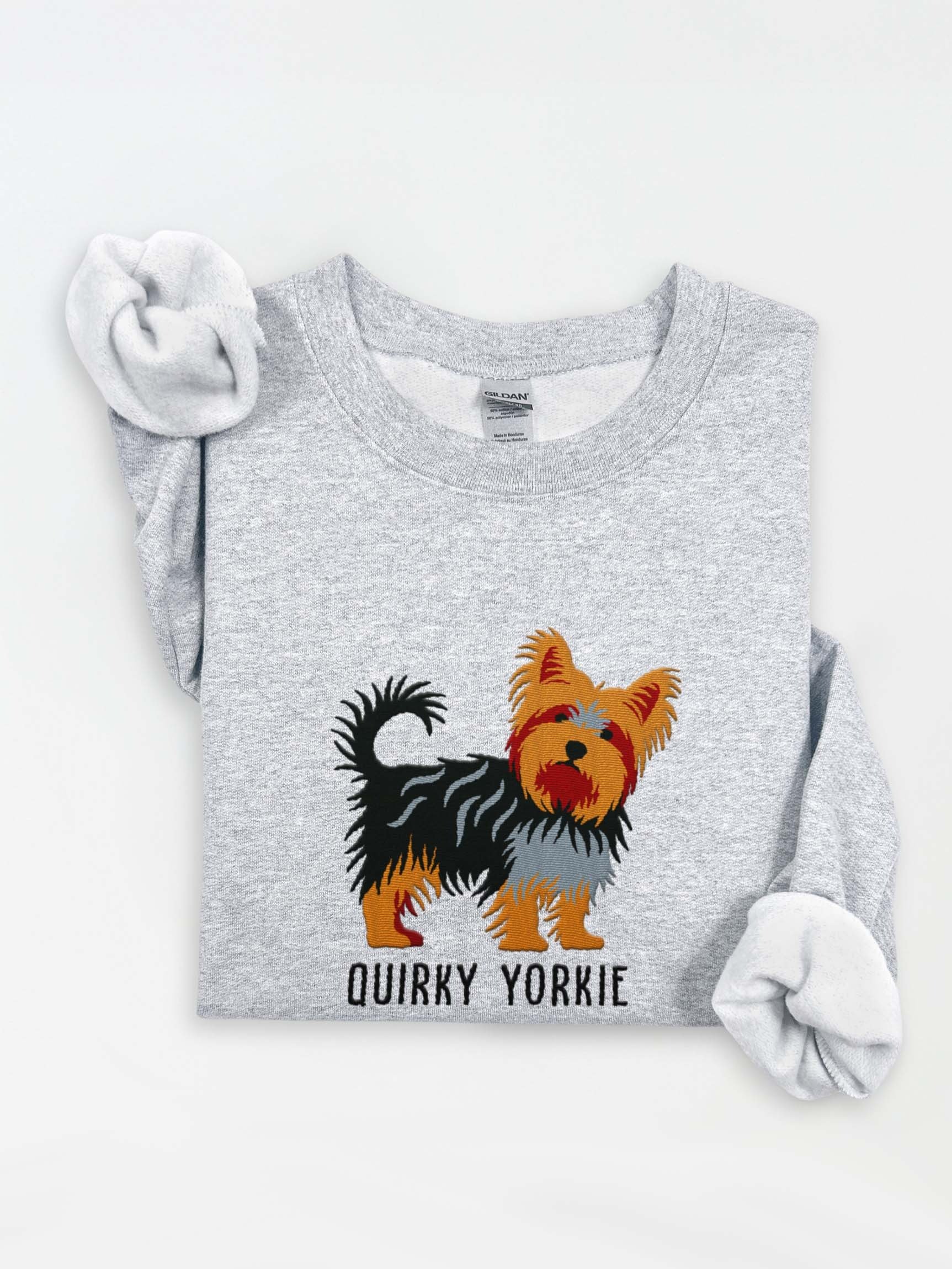 Quirky Yorkie Sweatshirt (Embroidered) of a Yorkshire Terrier(2) product image (1)