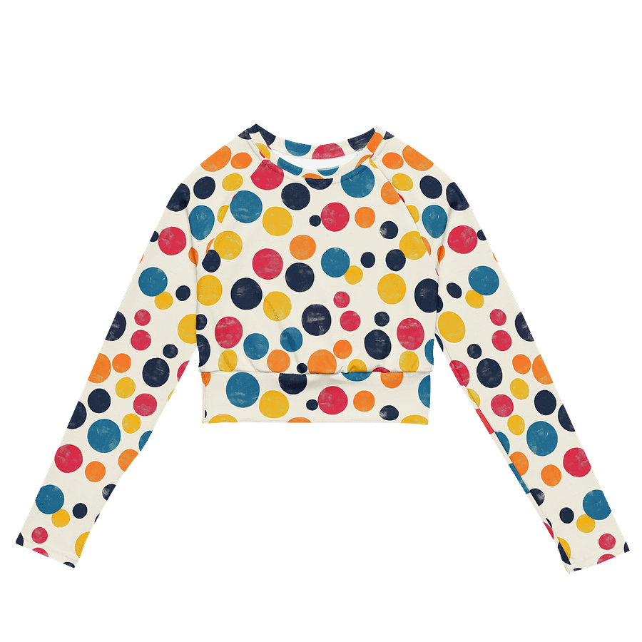 Polka Dot Illusion Vintage Retro Long Sleeve Crop Top product image (3)