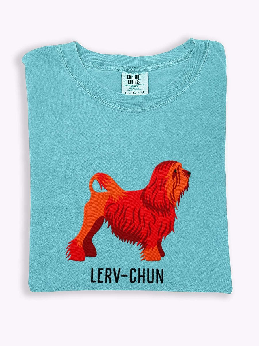 Lerv-Chun T-Shirt(Embroidered) of a Lowchen(Red) product image (1)