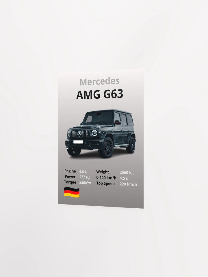 Mercedes-AMG G63 Wall Poster Without A Frame product image (2)