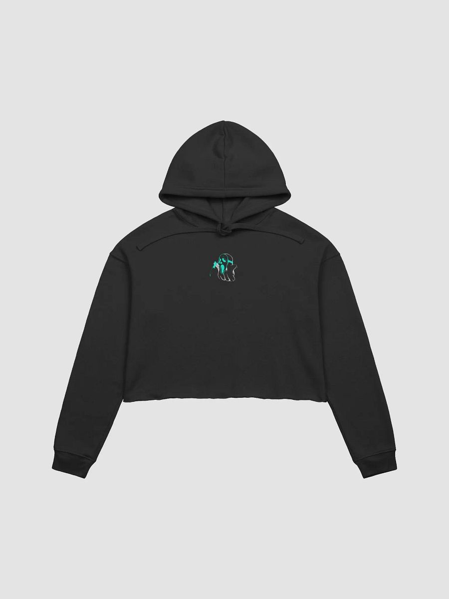 Cyan Scream Gh0stie Crop Hoodie- Black product image (1)