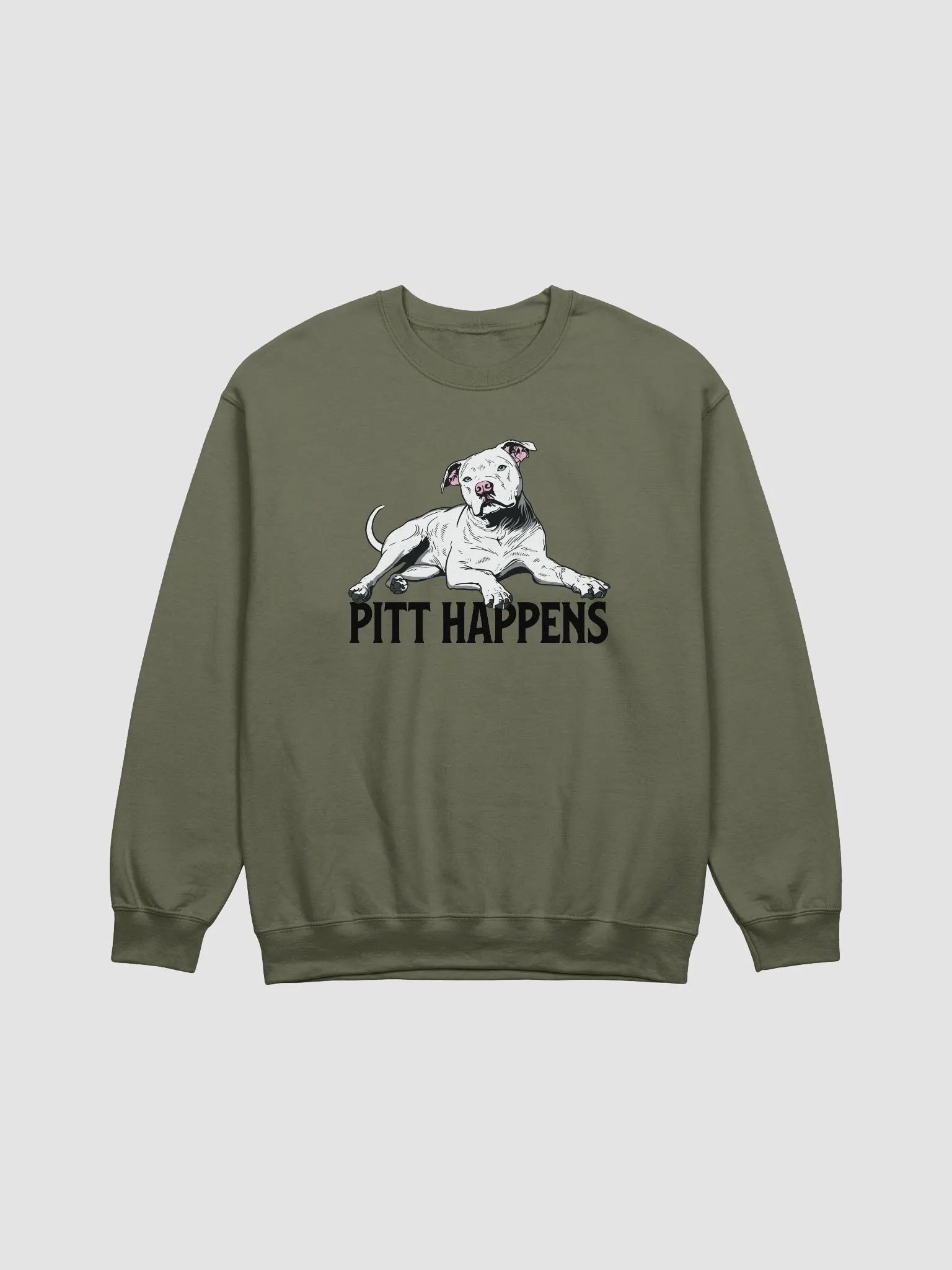 Pitt Happens Sweatshirt of a Pitbull Terrier(White) | Funny Shirt for Pittie and Staffy Paw-rents product image (15)