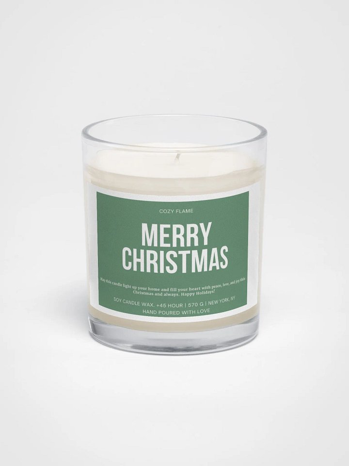 Merry Christmas Soy Wax Candle. Natural Holiday Gift product image (1)