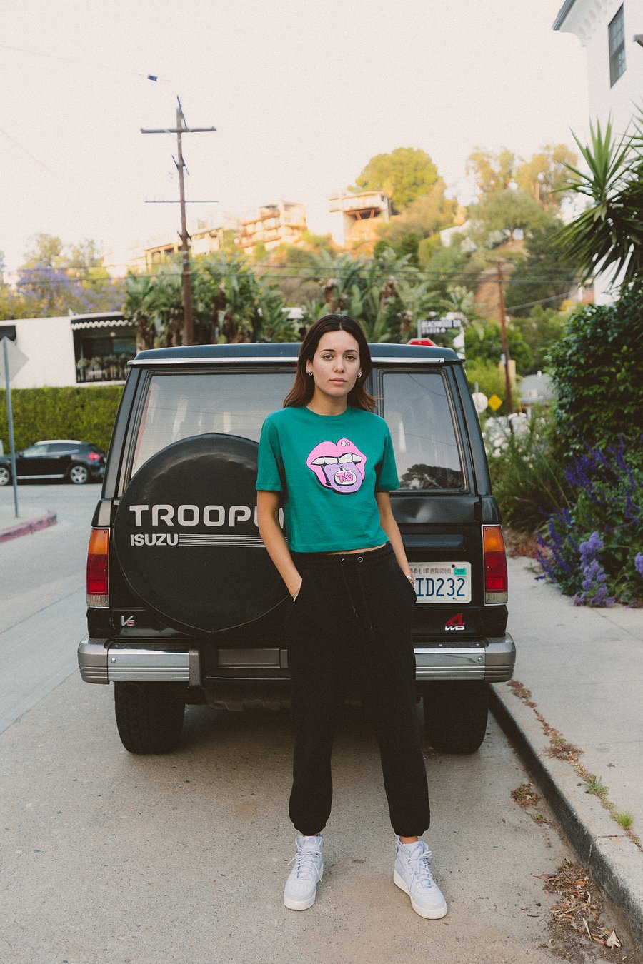 TMG Tongue Teal Crop Top product image (3)