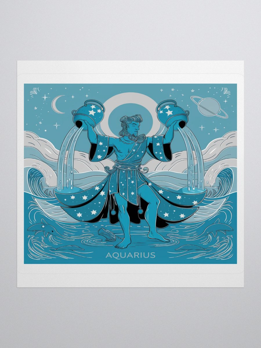 Exclusive Aquarius Celestial Water-Bearer Vinyl Sticker - Zodiac Art product image (2)