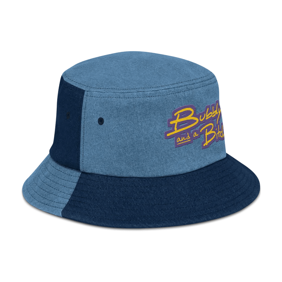 Bubbly and a B*tch (tulip design) denim bucket hat product image (3)
