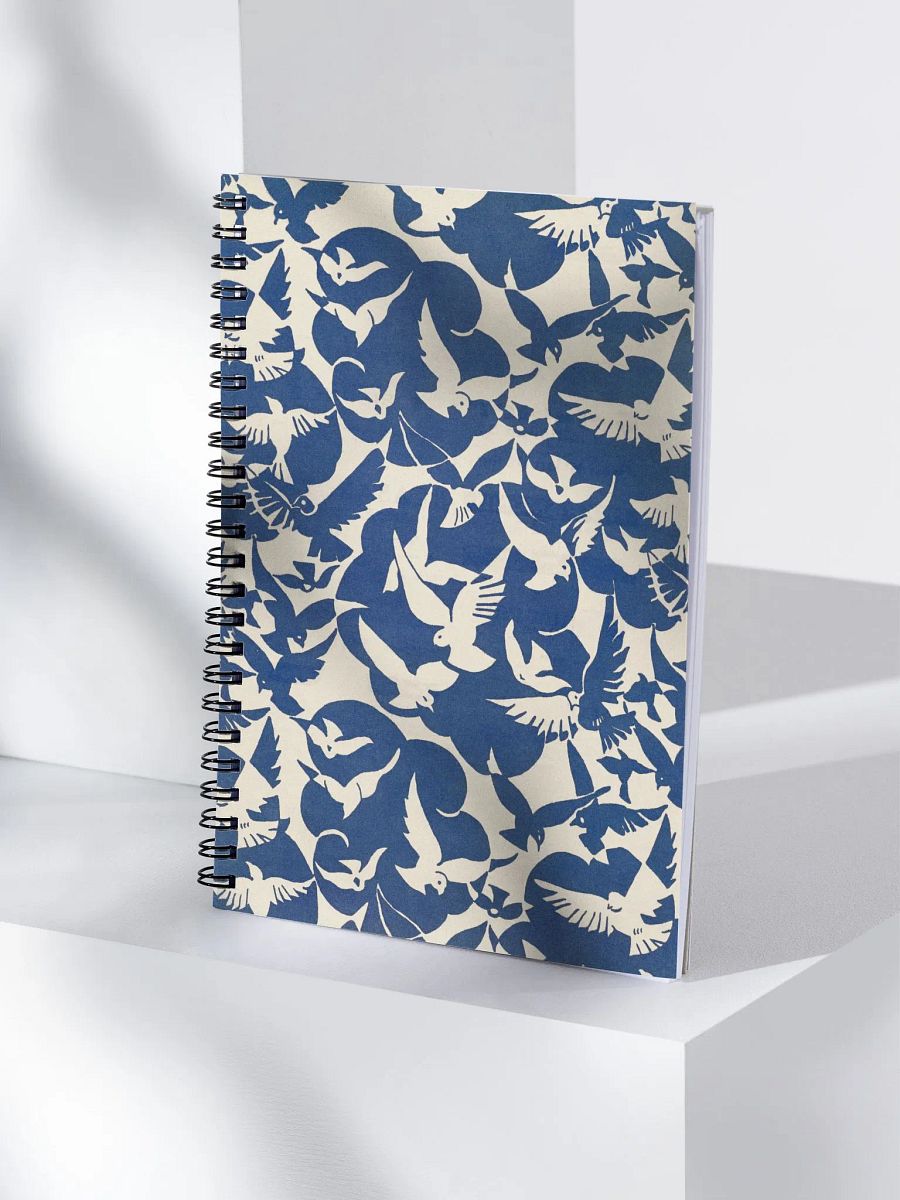 Pigeons in white and blue Spiral Notebook product image (4)