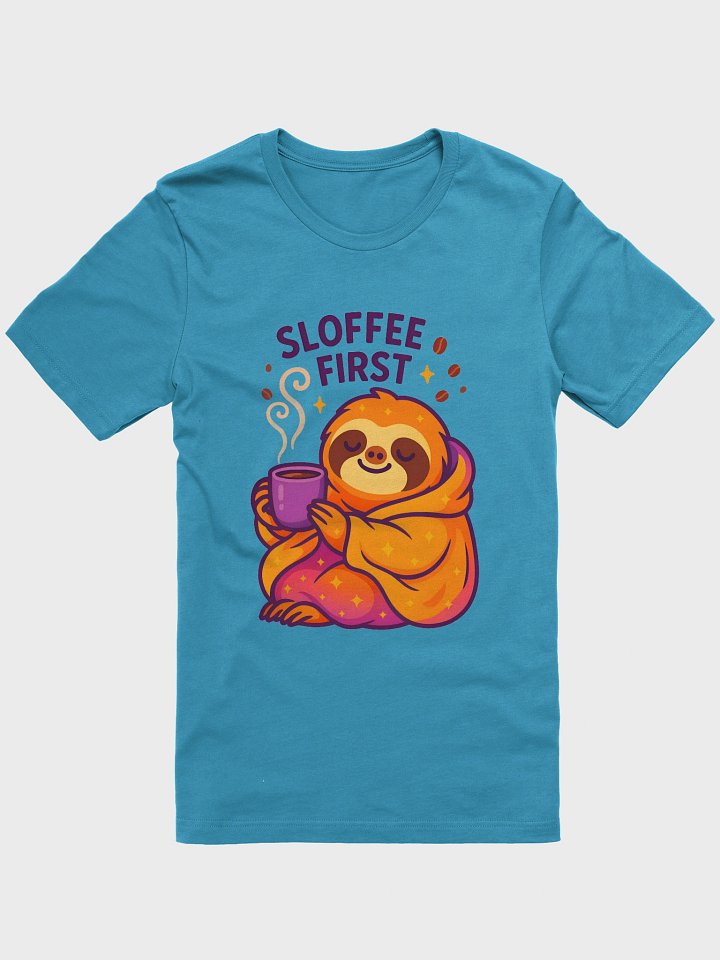 Sloffee First – Funny Sloth Coffee T-Shirt | Sloths Having Snacks Collection product image (1)
