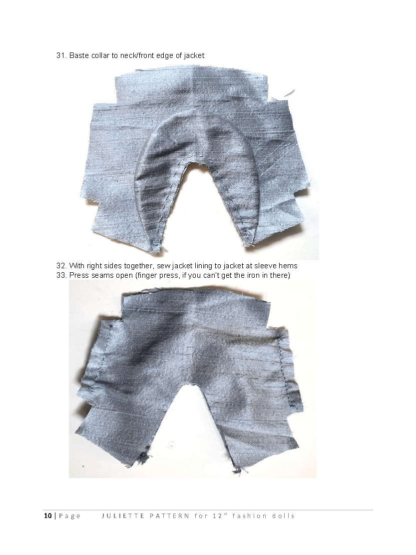 Juliette sewing pattern for 12 inch fashion dolls product image (4)