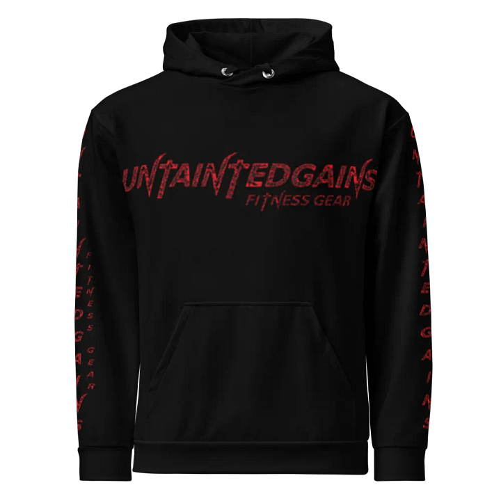 red untainted gains hoodie product image (1)