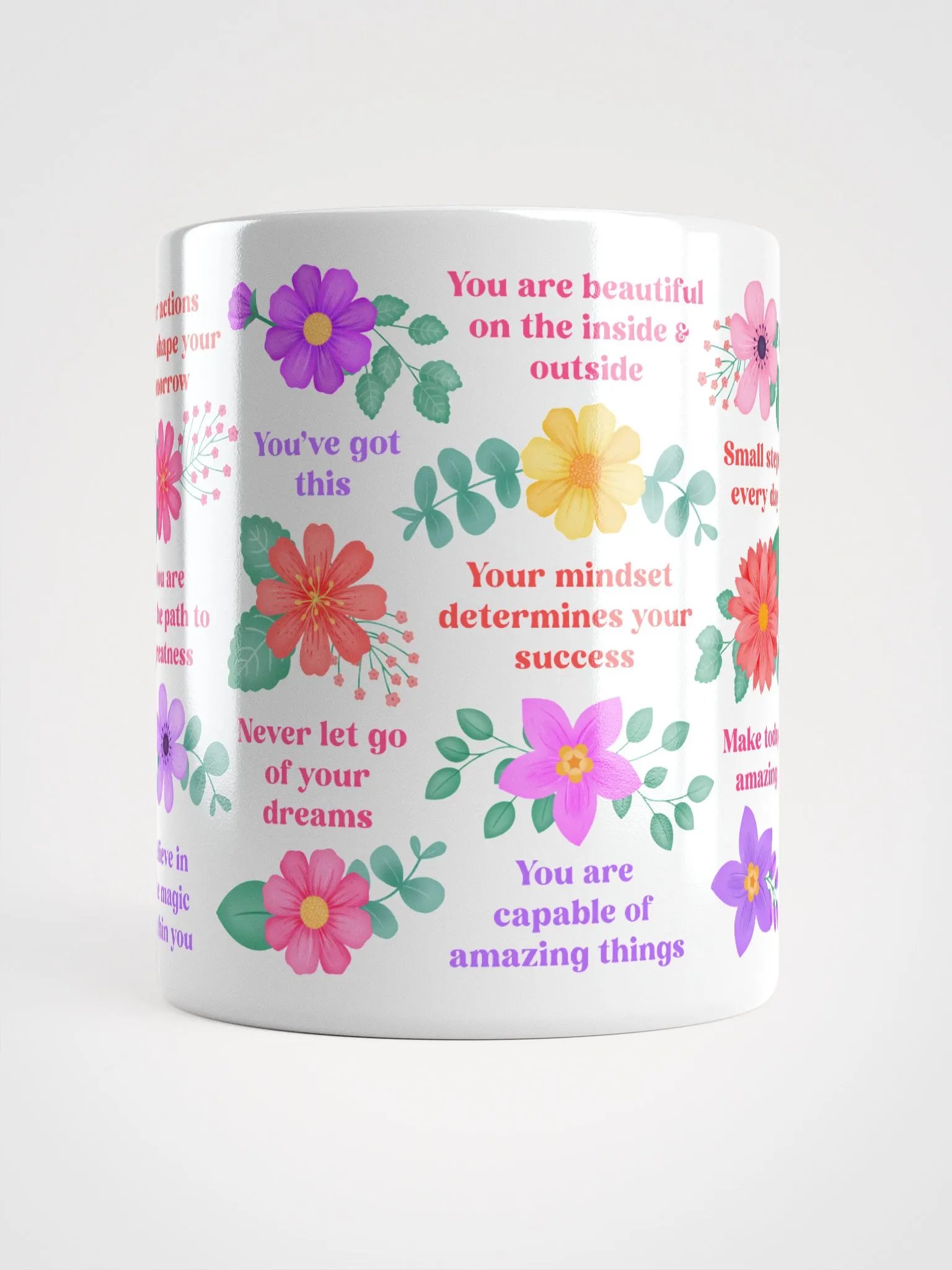 Vibrant Floral Blooms Motivational Quotes - White Mug product image (5)