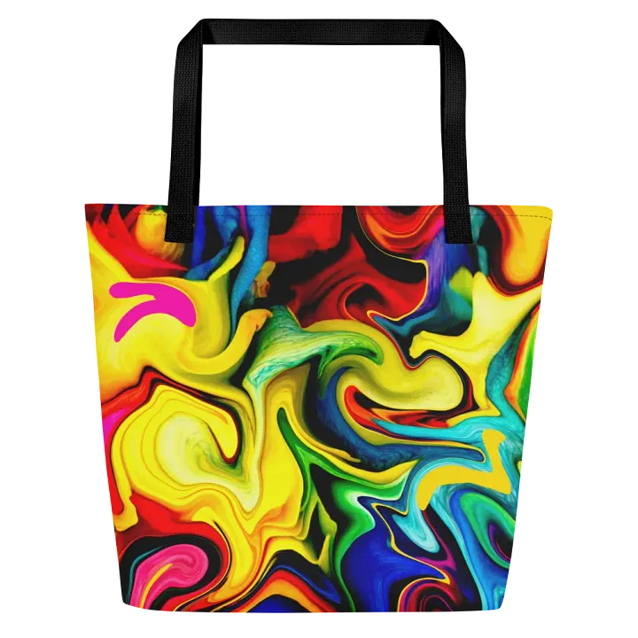 Vibrant Rainbow Patterned Tote Bag | Bold & Colorful Carry-All Bag for Everyday Use product image (1)