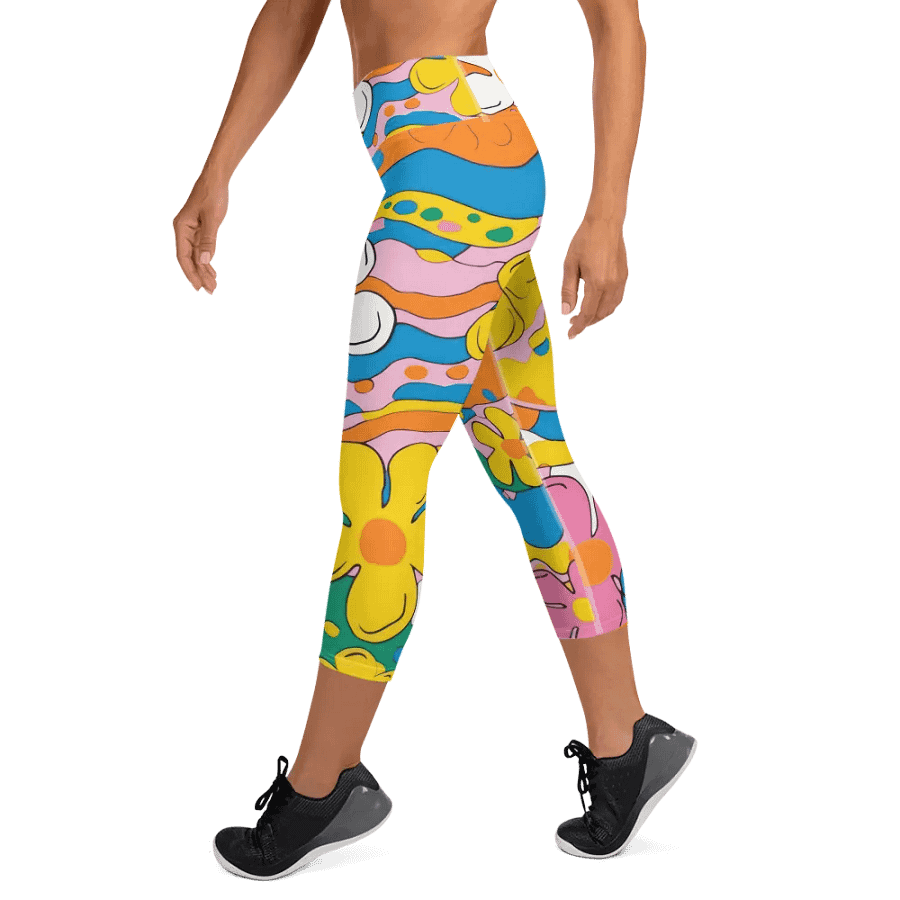 Retro Floral All-over Print Capri Leggings product image (11)