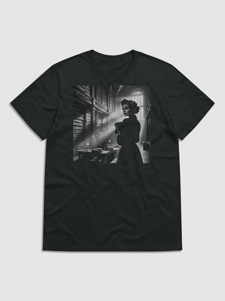 Noir Literary Enigma (Front Print Womens Tee) product image (1)
