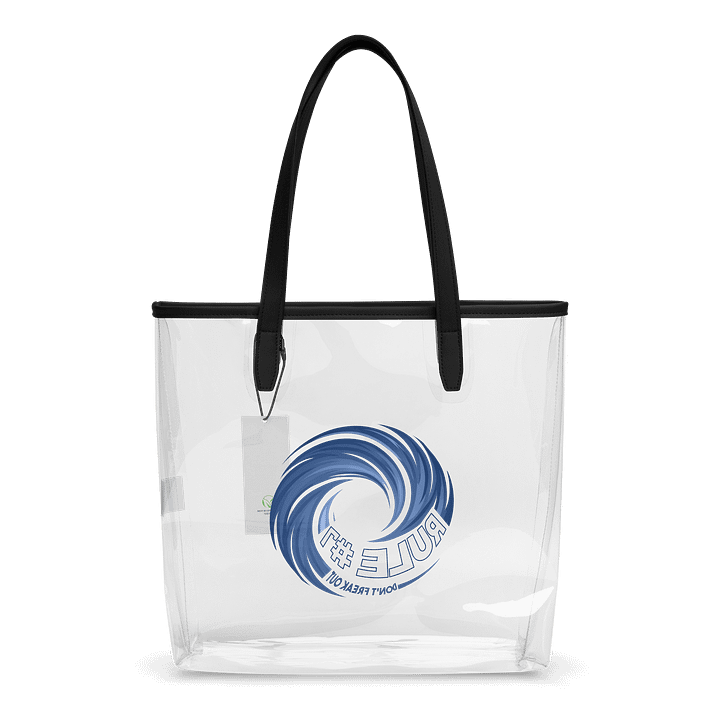 Rule #7 Clear Tote Bag Blue and White product image (2)