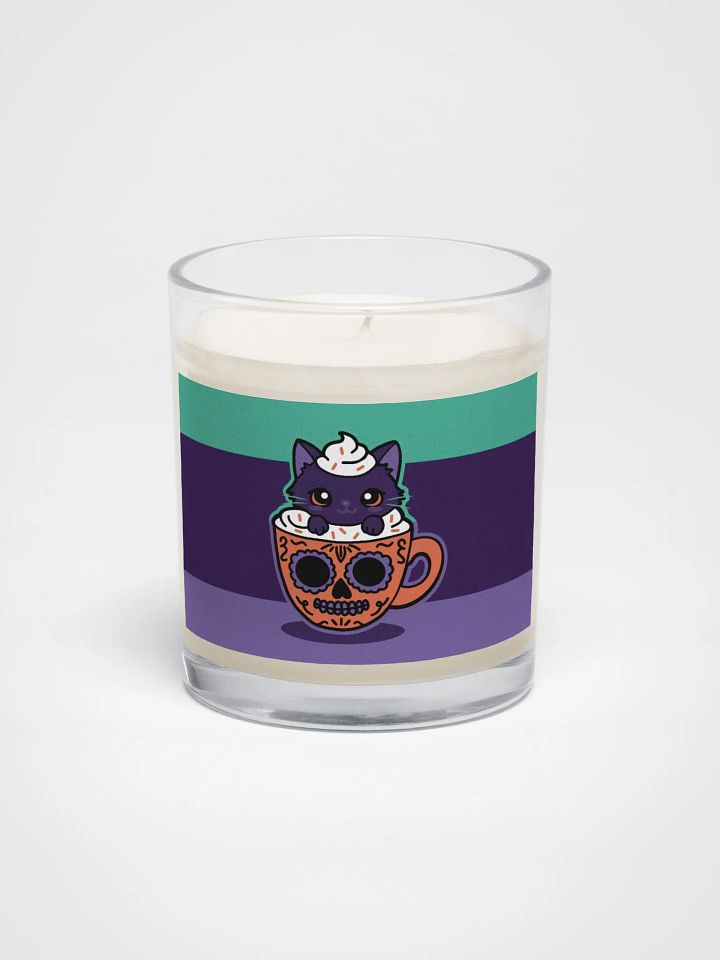 Sugar Skull Kitten Mug Soy Wax Glass Jar Candle product image (1)