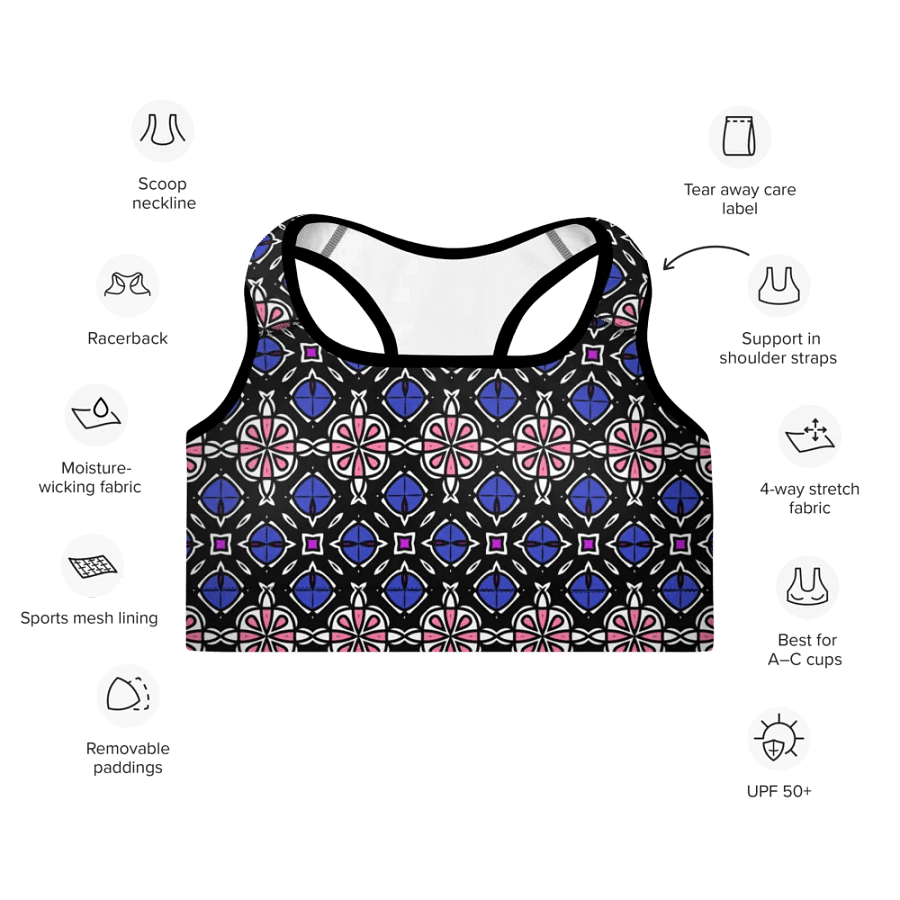 Gender Fluid Abstract (2) - Padded Sports Bra product image (7)