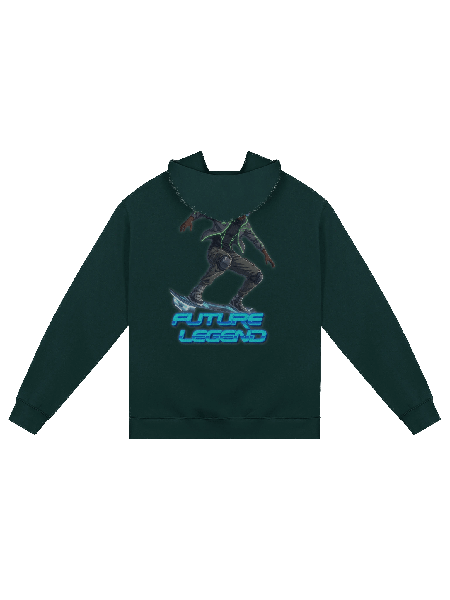 Future Legend Neon Skater Hoodie – Cyber Streetwear Graphic Hoodie for Teens & Young Adults product image (2)