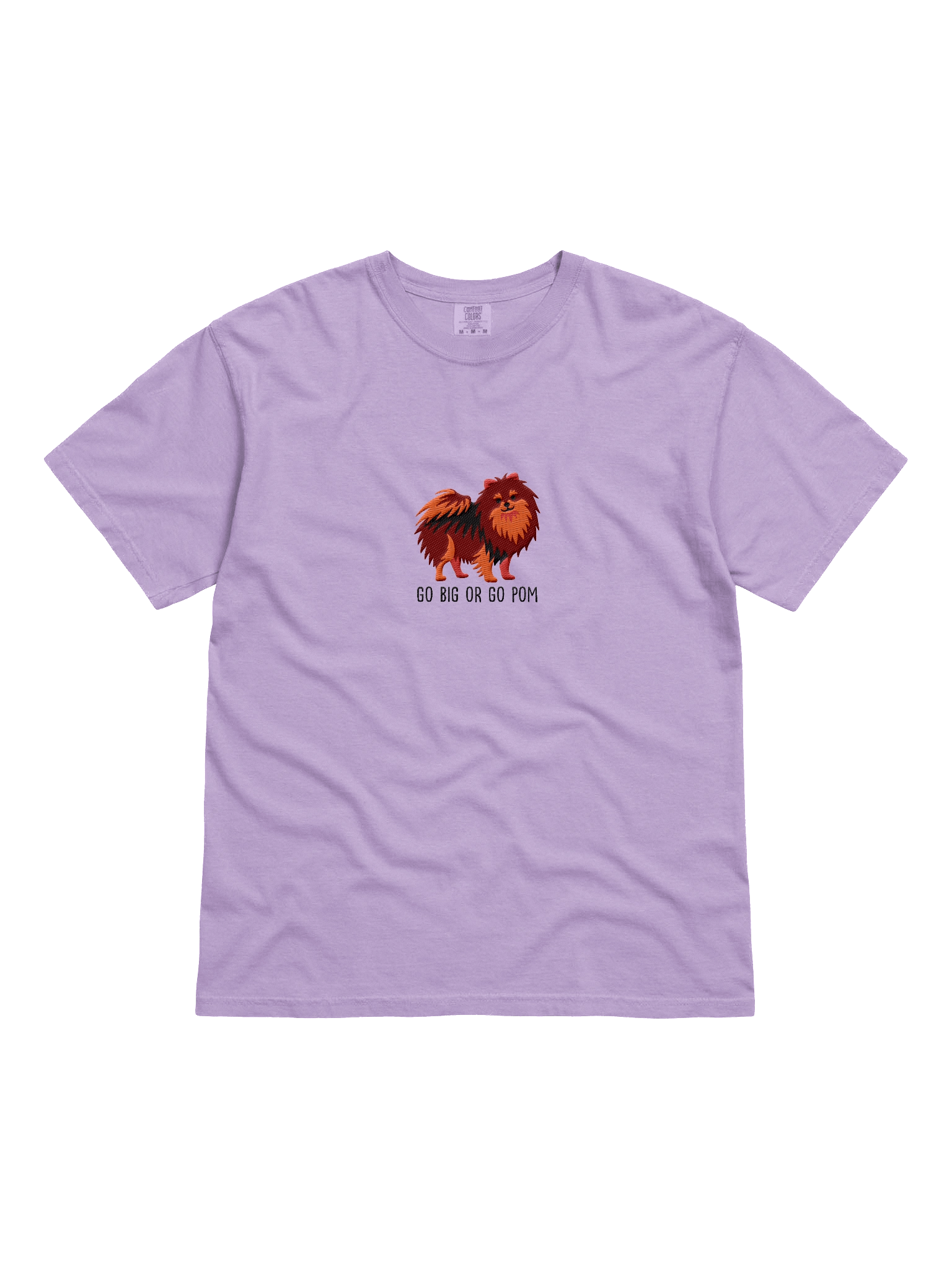 Go Big or Go Pom T-Shirt(Embroidered) of a Pomeranian(Chocolate & Tan) product image (31)