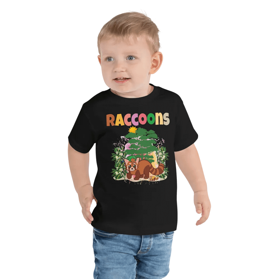 Raccoon Colorful Funny Cute Bella +Canvas Toddler T-Shirt – Funny Shirt, Best Gift for Kids product image (6)