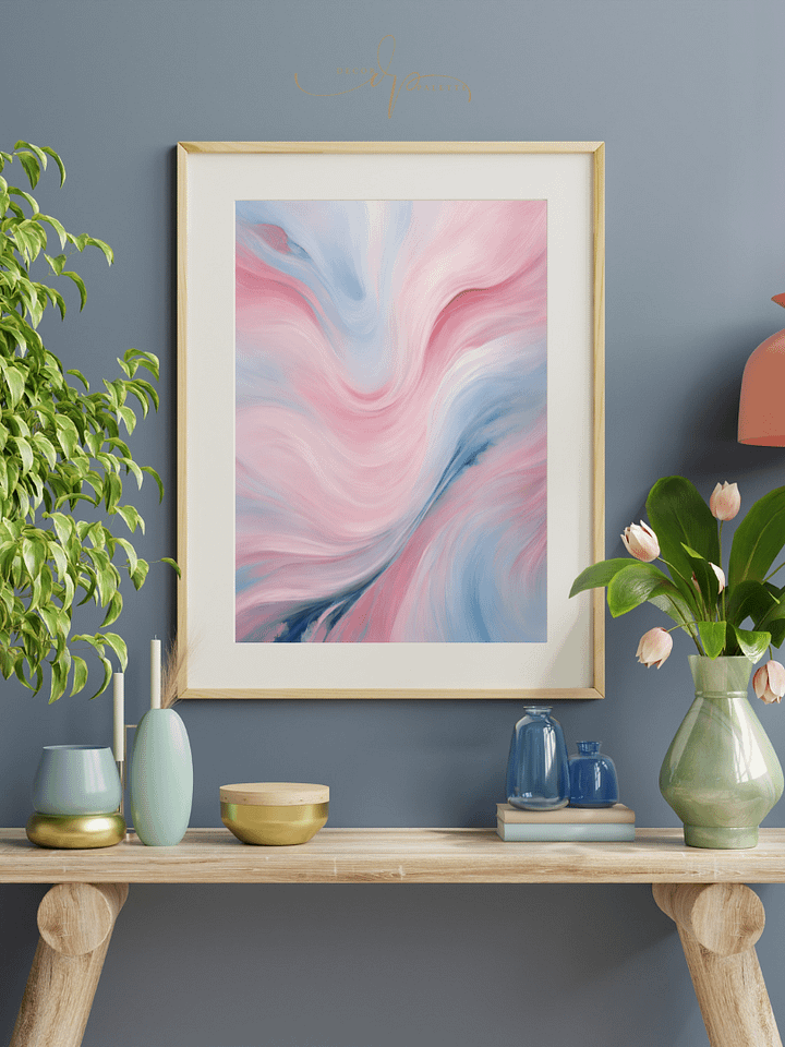 PINK BLUE Abstract Painting Printable Wall Art product image (2)