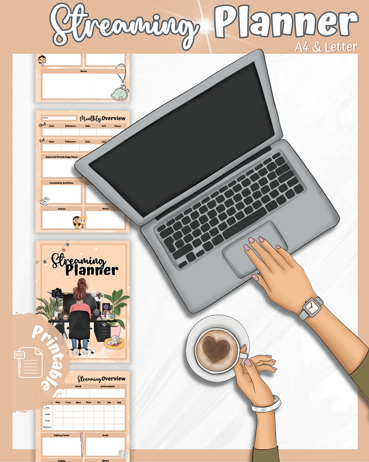 Orange Streaming Planner Printable product image (1)