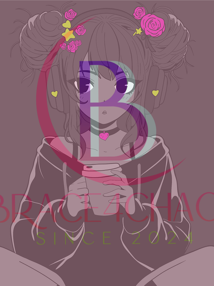 Esther: Space Bun Coffee Anime Girl Original By Brace4Chaos product image (1)