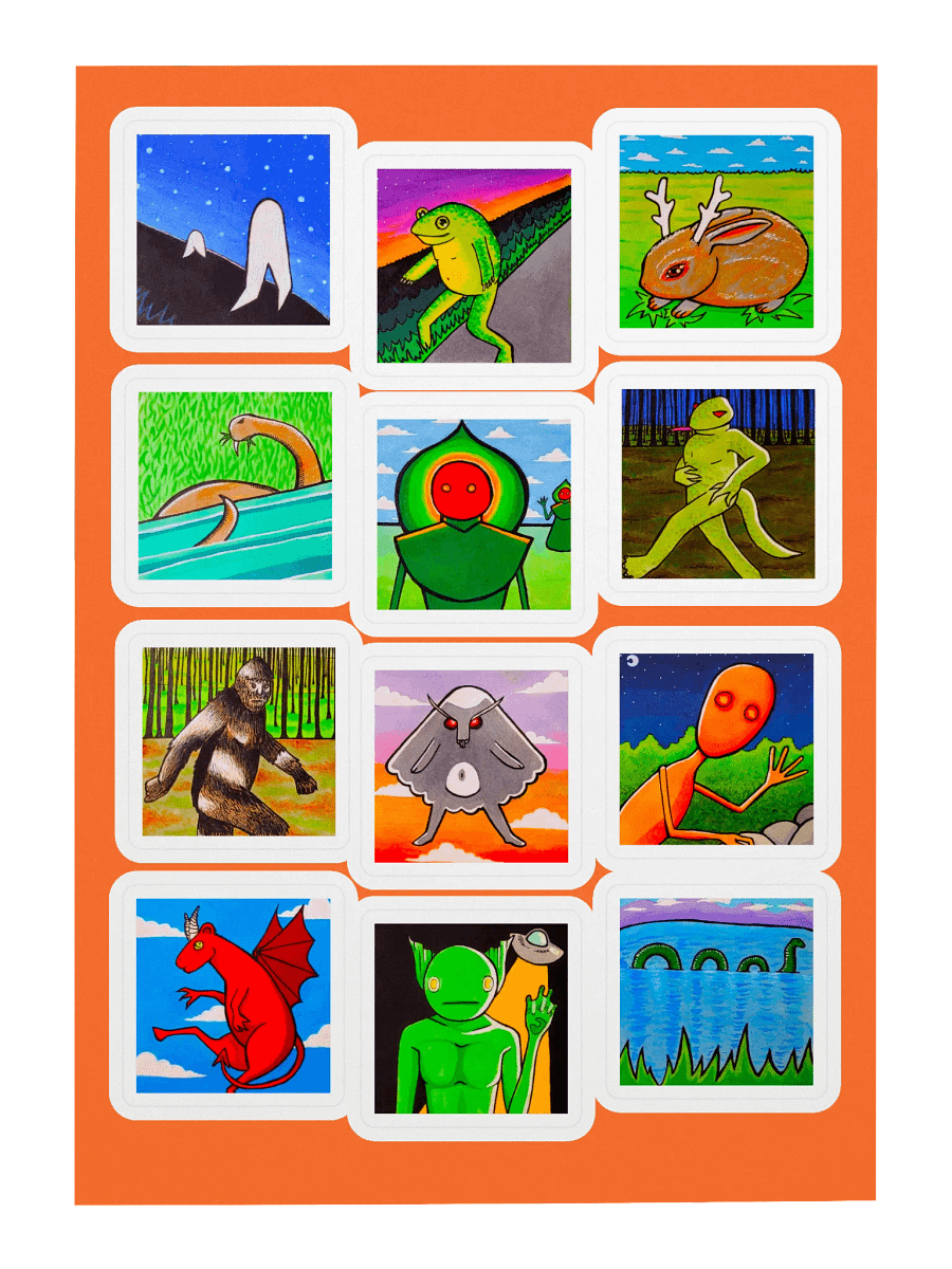 Cryptids individuals sticker sheet product image (3)