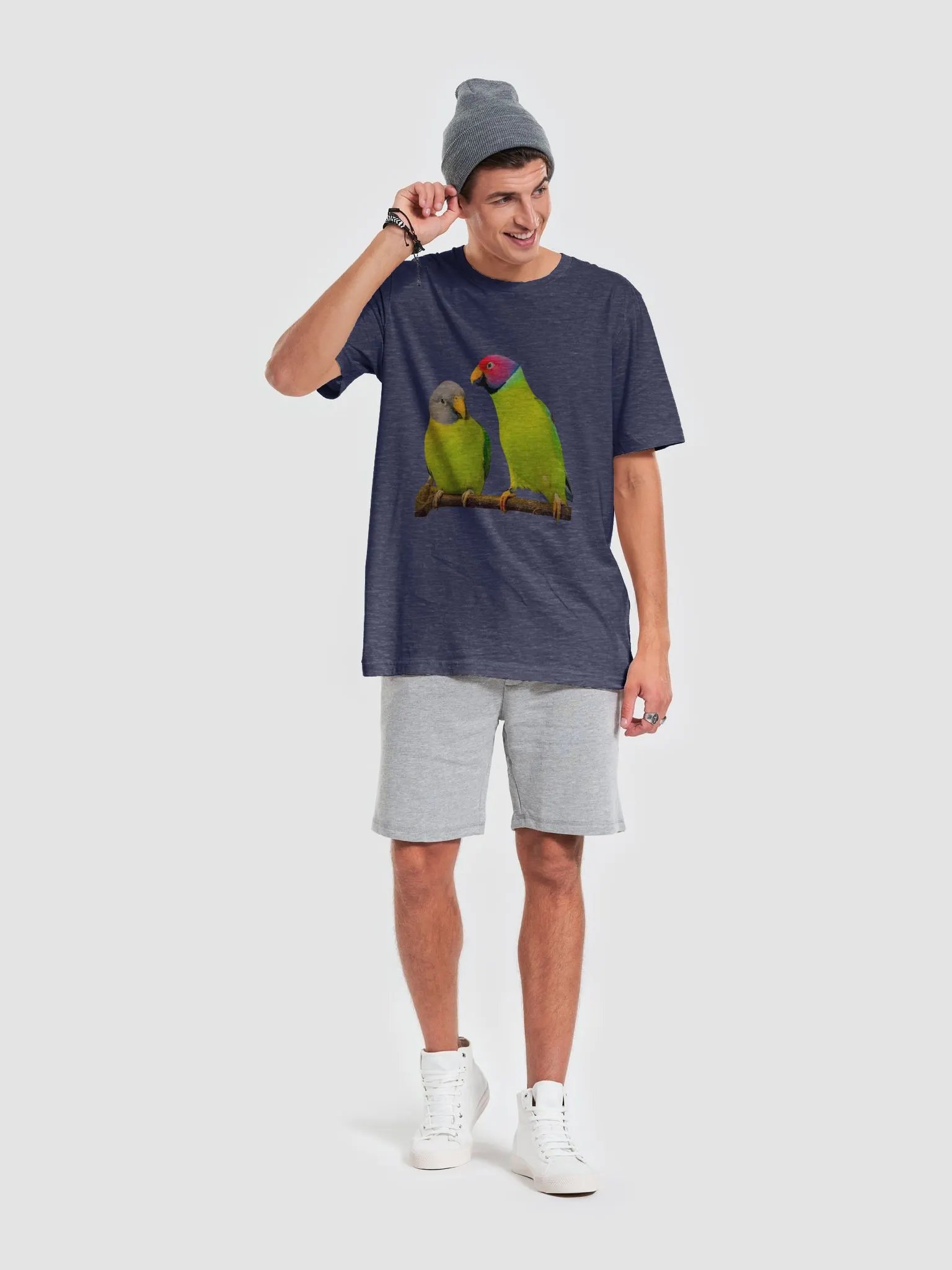 Vibrant Plumheaded Parakeets Unisex T-Shirt product image (4)