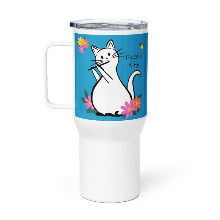 Flute Kitty Travel Mug w handle - Piccolo product image (1)