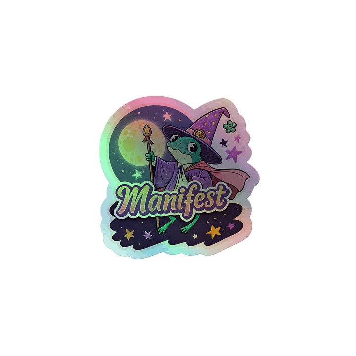 Manifest Wizard Frog Holographic Sticker product image (1)